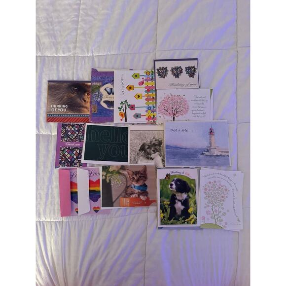 Lot of 14 Greeting Cards Thinking of You Hello Thank You - Picture 1 of 4